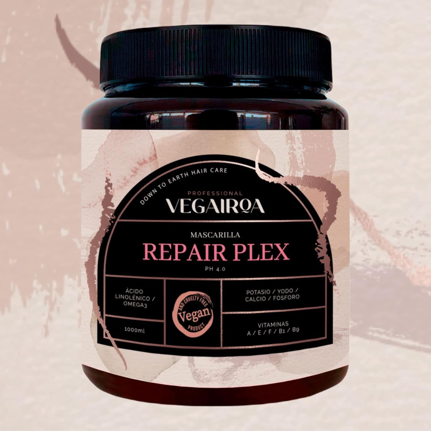VEGAIROA - Repair Plex Mask - Masque Réparation Extrême - Hydratant et Nourrissant - Protection Frisottis - Pour Cheveux Traités Chimiquement - Produit de Coiffure Professionnel Vegan - Masque Capillaire Naty Shop 1000g