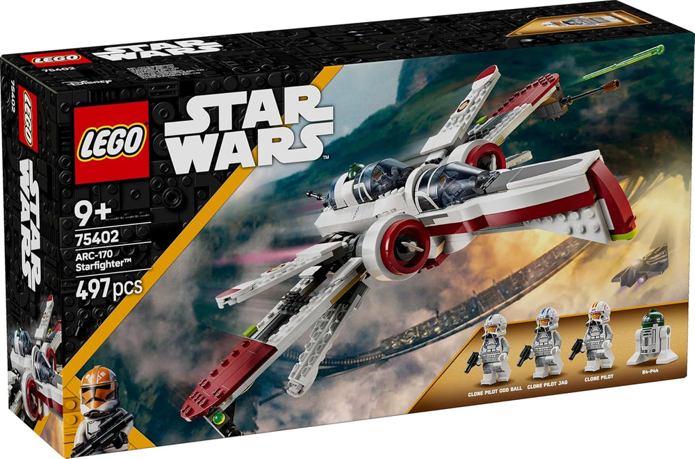 LEGO Star Wars 75402 ARC-170 Starfighter - Jouet avec 4 figurines dont un pilote clone et un droïde R4-P44, objet de collection, cadeau pour les fans de la revanche des Sith et les garçons et filles à partir de 9 ans Beuche den LEGO-Store