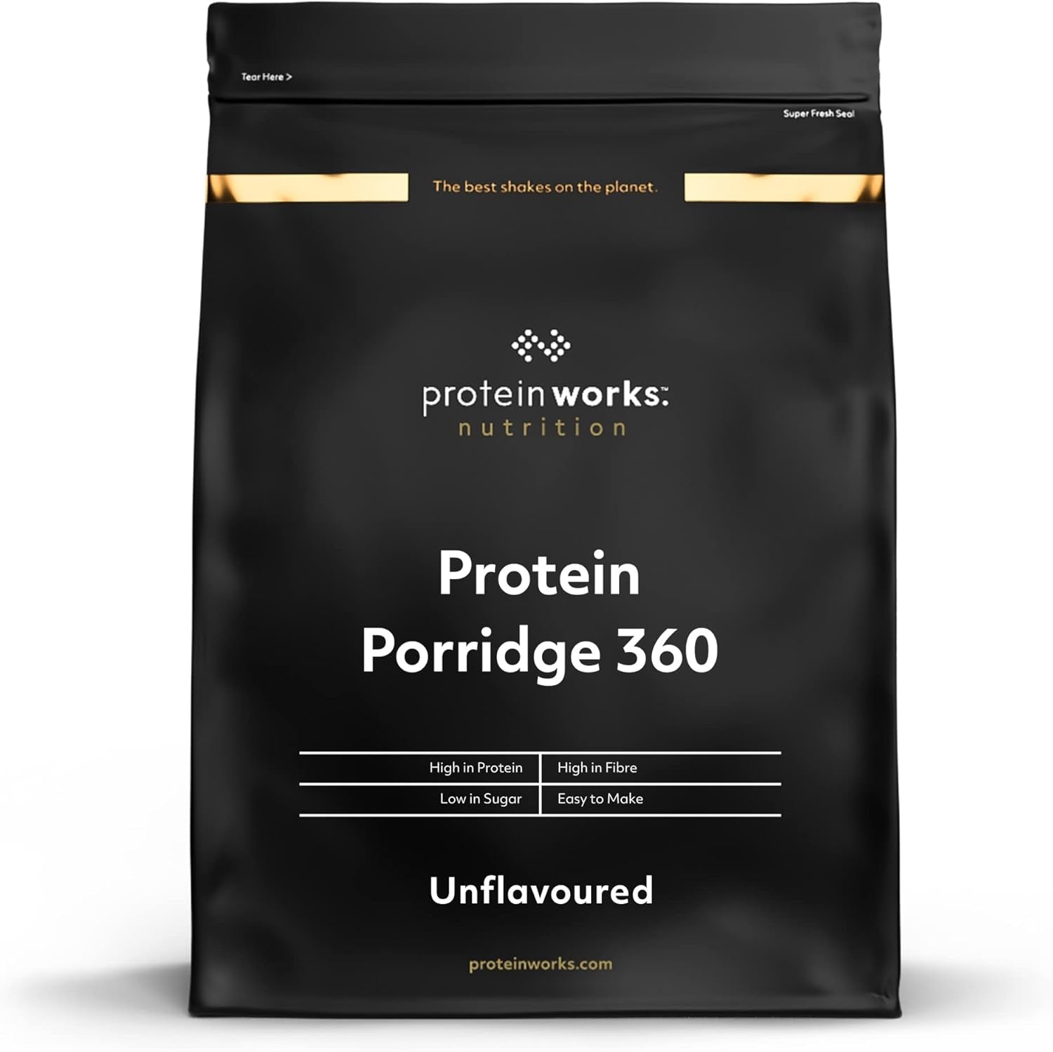 Protein Works - Porridge protéiné 360 | Mythe Vitamines et minéraux supplémentaires | Proteinreiches Frühstück | Kalorienarme Haferflocken | 6 portions | Naturel | 500G Céréales Naty Shop 2 Kg (1Er Pack) Naturel
