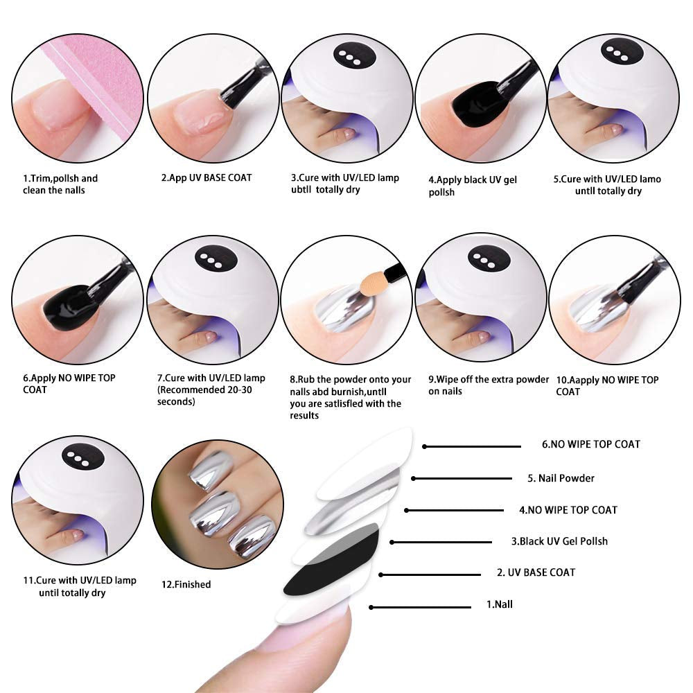 BISHENGYF Rose Gold Chrome Nail PowderNouvelle mise à niveau Grosse Kapazitä Chrom PulverSuper-Spiegeleffekt Metall Mirror Chrome Powder – Neon Glassy Pearl Effect Glitter Nail Art Pulver pour DIY Salon