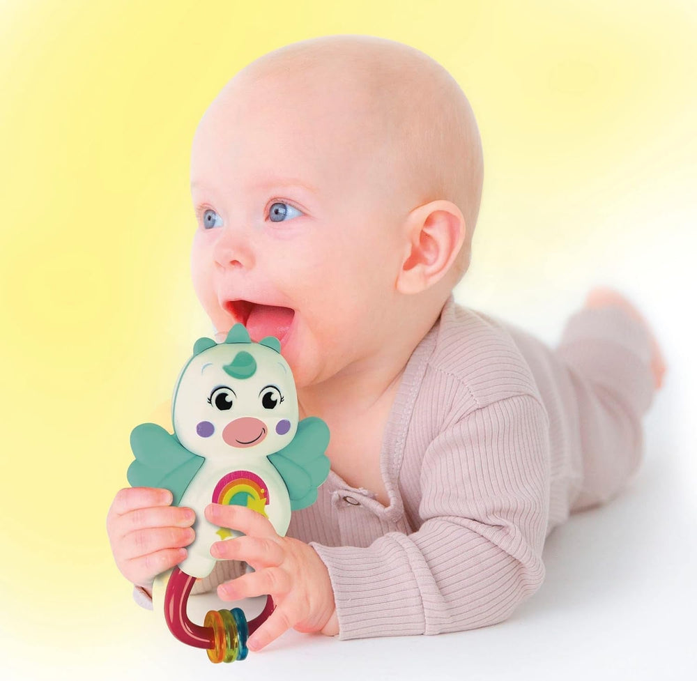 Clementoni 17778 - Hochet Petite Licorne - Sonaglio Neonato Con Massaggiagengive, Giocattolo Bambini 3 Mesi, Rafforza Le Capacità Motorie E Sensoriali - Made in Italy Jucarii Bebe Naty Shop