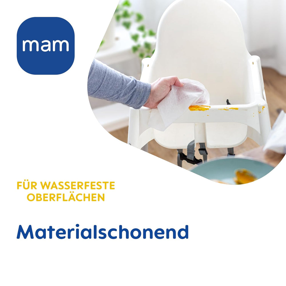 MAM Lot de 3 serviettes hygiéniques (3 x 24 pièces), lingettes nettoyantes pour dispositifs médicaux et accessoires pour bébé, serviettes hygiéniques antibactériennes et anti-virus