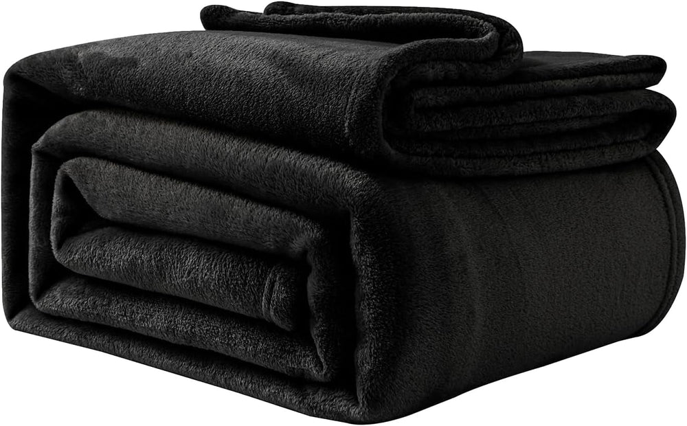 Couverture Confortable Couverture Polaire Moelleuse 130 X 150 Cm Couvertures De Lit Couverture De Canapé Grandes Couvertures Et Jetés Doux pour Adultes Jetés De Canapé Chaud Lavable en Machine Noir Good Nite Lits Et Couvertures Noir 130 X 150 Cm