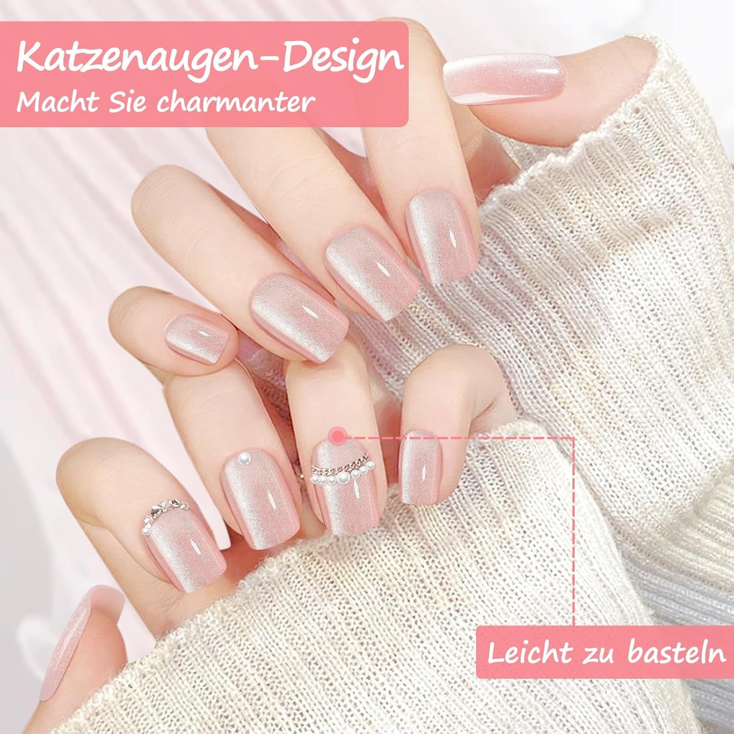 Kiiwah 48 pièces ongles carrés courts ongles artificiels roses colle sur bouts d'ongles courts faux ongles