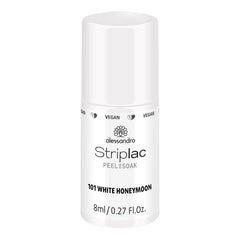 Vernis à ongles UV Alessandro Striplac White Honeymoon - Délicat et longue tenue - S'enlève facilement grâce à la technologie de retrait - Vegan et cruelty-free - 8 ml