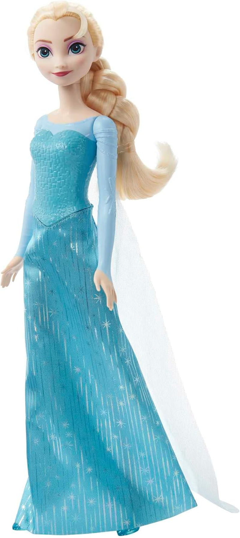Elsa Mattel Disney Frozen Doll, Frozen Doll, Cheveux blonds combables, Positionnables, Chaussures détachables, Cadeaux Disney, Jouet à partir de 3 ans, HLW47
