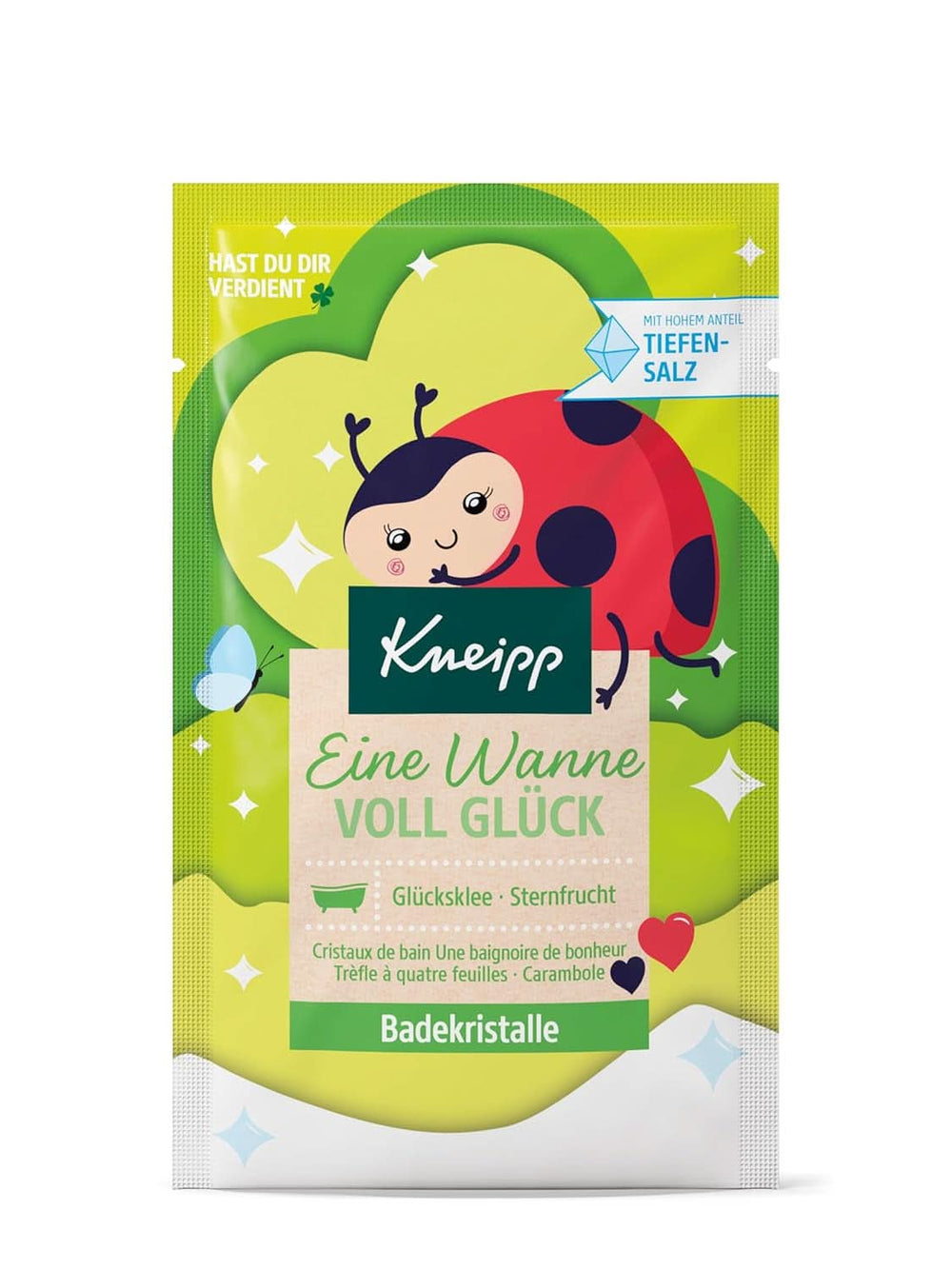 Kneipp, cristaux de bain, aux extraits naturels de carambole et de trèfle porte-bonheur, avec une forte proportion de sel de Luisenhaller, 60 grammes Douche et bain Naty Shop