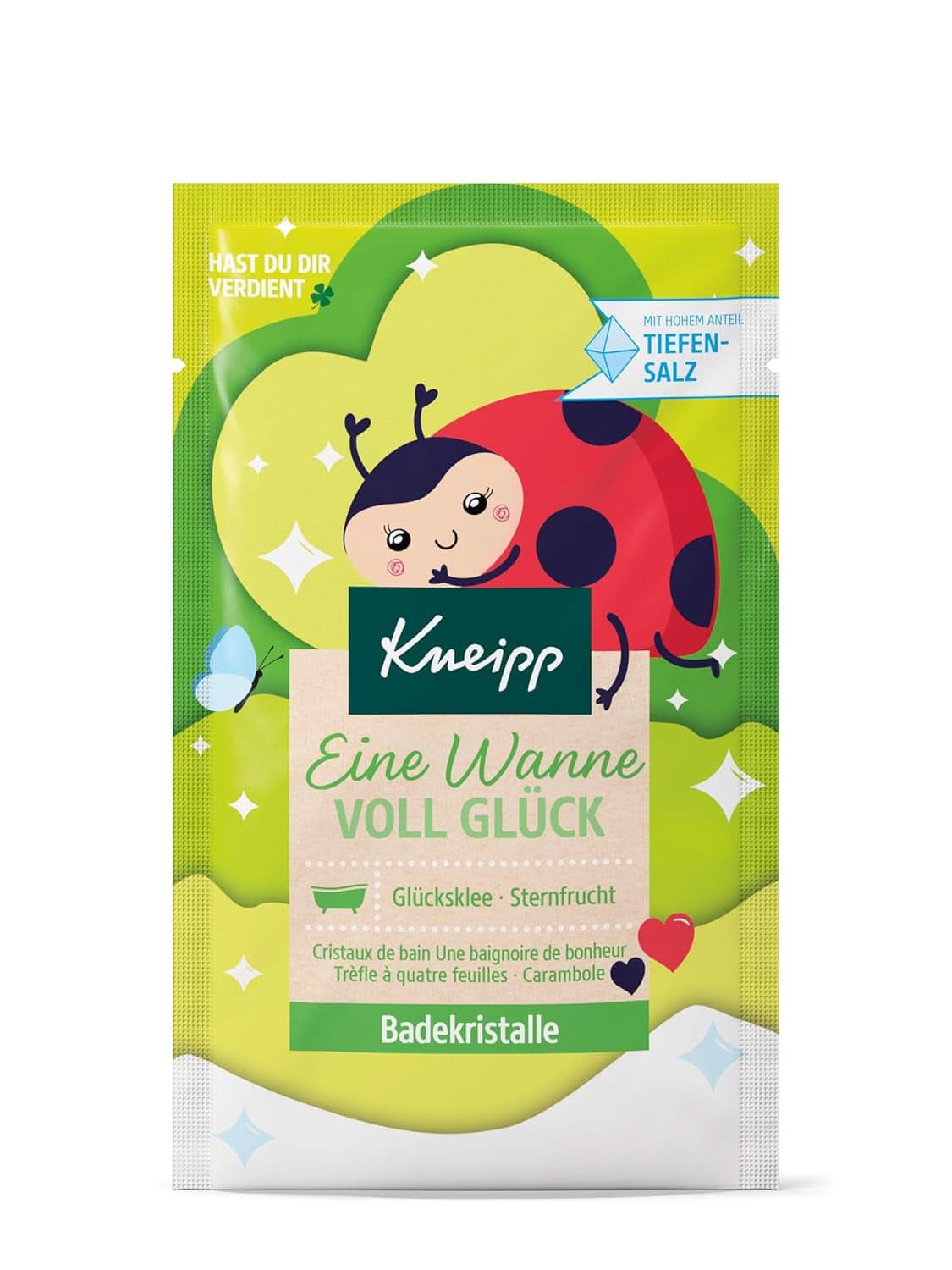 Kneipp, cristaux de bain, aux extraits naturels de carambole et de trèfle porte-bonheur, avec une forte proportion de sel de Luisenhaller, 60 grammes Douche et bain Naty Shop