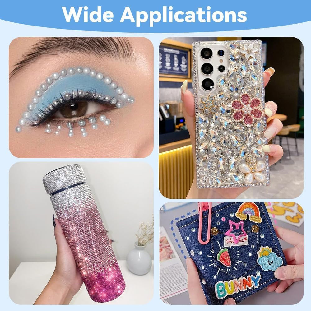 Harz Strasssteine ​​​​4200Pcs Strass Kristalle 1Mm-5Mm Gemischte Kinder Bastelsachen Kit Mit Strass Mit Picking Pinzette et Stift For DIY Nägel Kleidung Kunsthandwerk Gemischt Becher Party (A)