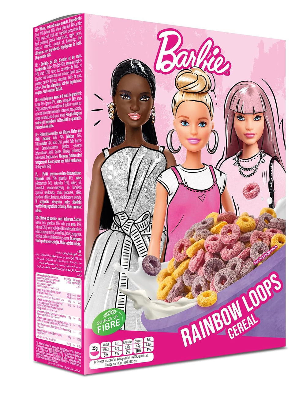 Peppa Pig Honey Loops Céréales, Knusprige Vollkorn Frühstückscerealien Mit Zugesetzten Vitaminen, 1Er Pack (1 X 375G) Céréales Naty Shop Barbie