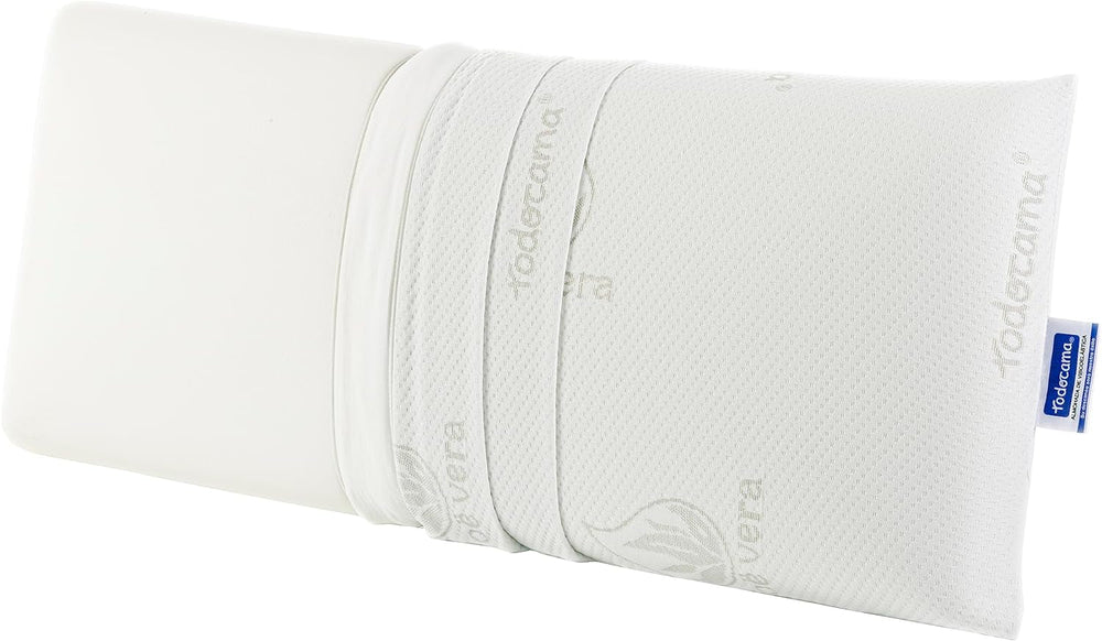 Todocama - Oreiller à mémoire de forme, aloe vera, 2 pièces, 70 cm, blanc Oreillers standards Naty Shop