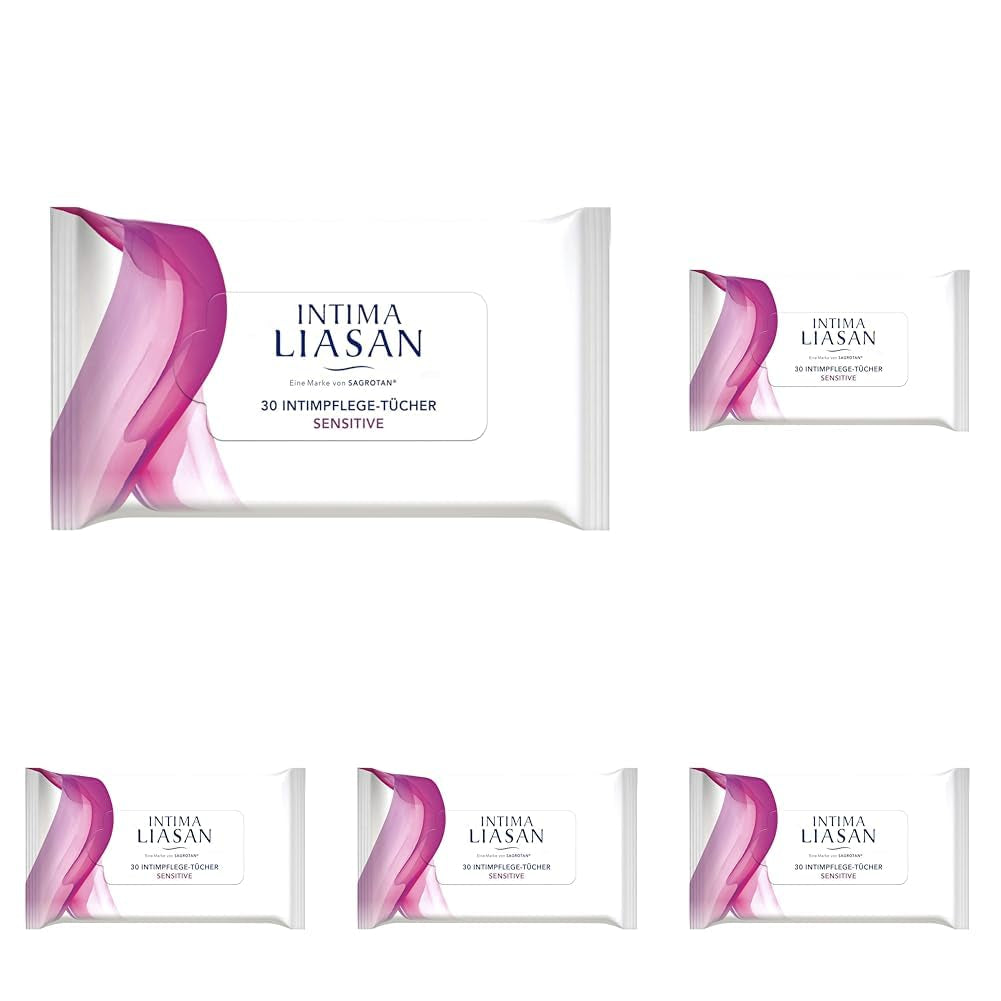 Intima Liasan de Sagrotan Lingettes soins intimes Sensitive, sans savon et sans alcool, 30 pièces (paquet de 5)