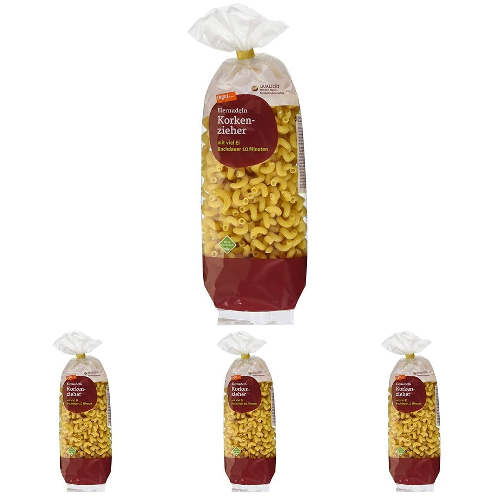 tegut... Nouilles à l'œuf, tire-bouchon, 1 x 500 g