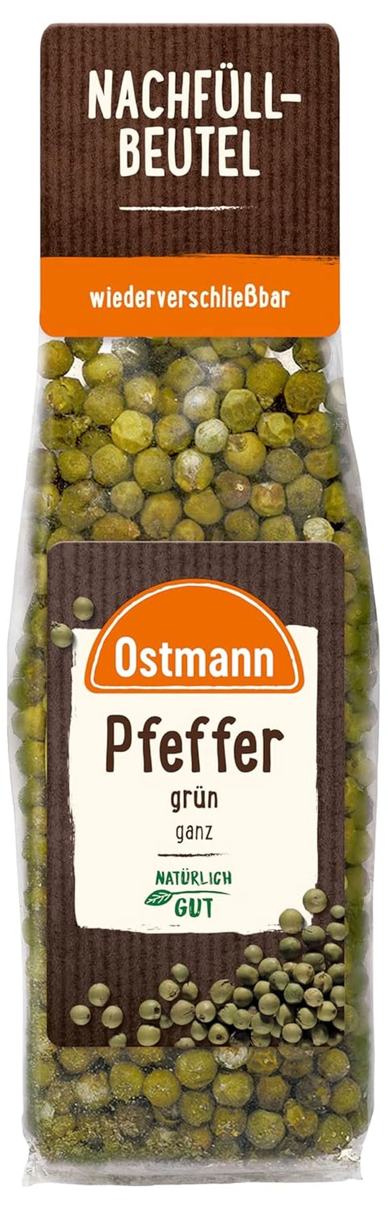 Ostmann Poivre vert entier | Poivre non torréfié, idéal pour marinades et sauces, 40 grammes Condimente Naty Shop