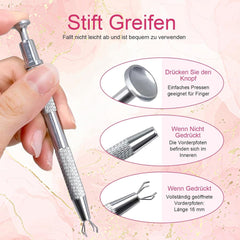 100 Stk Nail Art Schwamm Mit Metallgreifer, Nailart-Zubehör, Baby Boomer, Rendering-Werkzeuge Mit Greifer-Blöcken, Maniküre-Gradient Nail Art Schwamm, For Pinselset, Nägel, Nageldesign-Zubehör