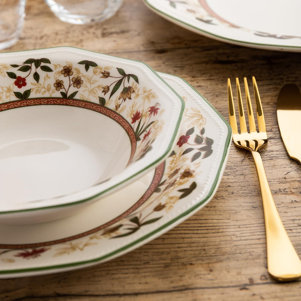 Service de table en céramique ASSAM, 12 pièces, pour 4 personnes