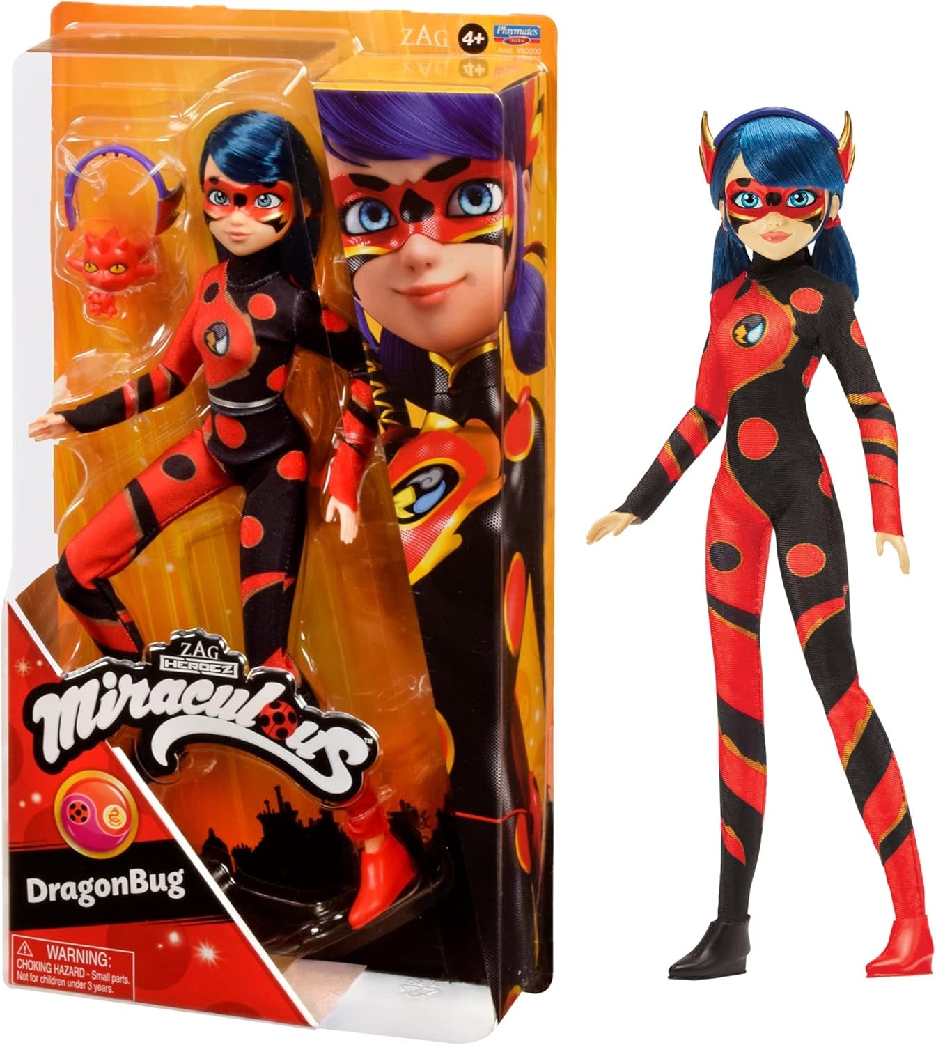 Bandai - Miraculous Ladybug - Poupée Marinette Changement de Couleur Surprise - Poupée Articulée Miraculous, 26 cm + 3 Surprises - Motif Aléatoire - P50390 Naty Shop Dragon Bug Dolls