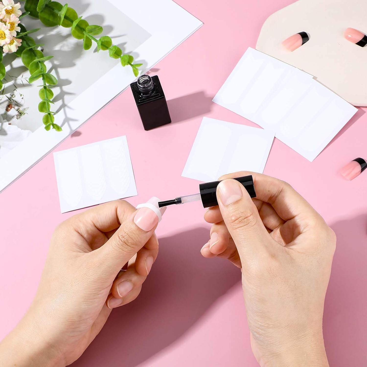 1620 pièces French Schablonen Nails,French Nail Schablone,Maniküre Schablonen,Selbstklebende Nail Art Sticker Frenchs For DIY Nageldesign Maniküre Dekoration Nageldesign Zubehör