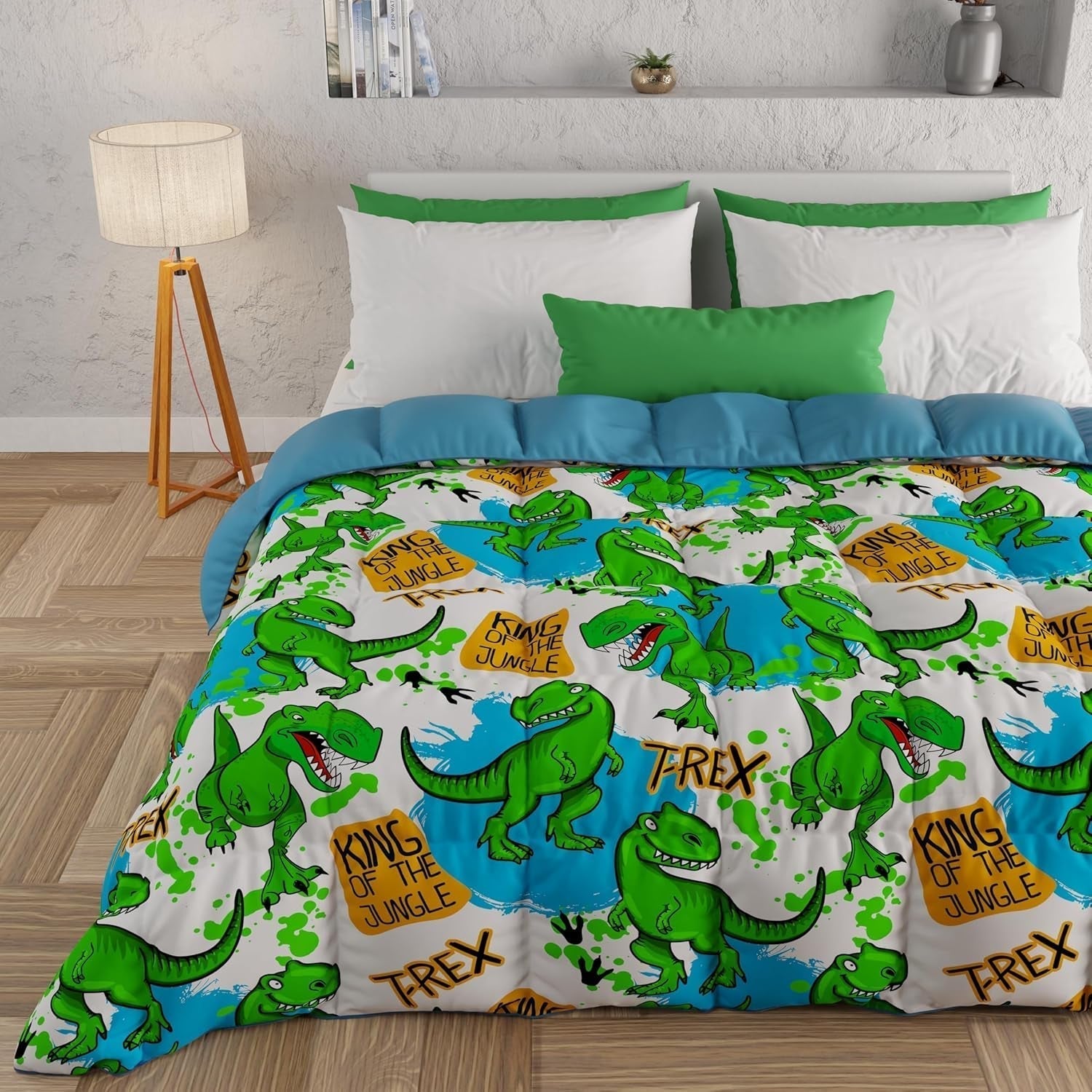 PETTI Artigiani Italiani - Couette d'hiver, Couette d'hiver, Couette simple, Double face, Impression monochrome et numérique, microfibre 100% hypoallergénique, Fabriqué en Italie