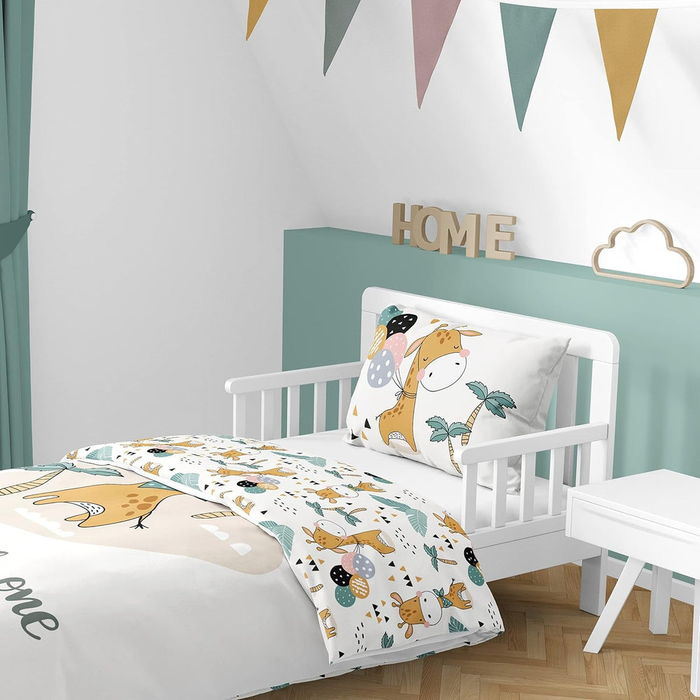 Linge de lit garçon, motifs variés, 100% coton Linge de lit - enfant Naty Shop Girafe
