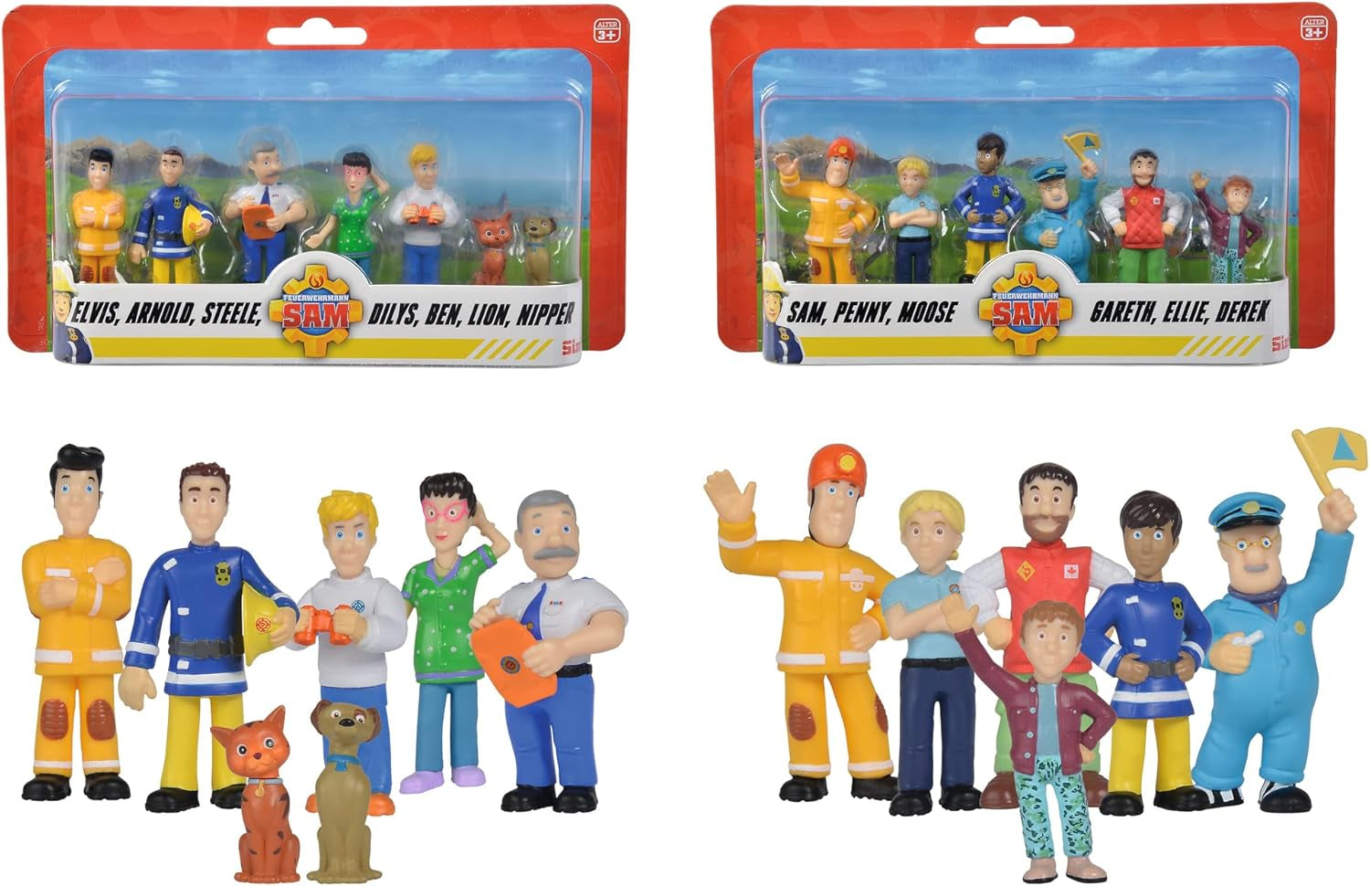 Simba 109252538 - Set de figurine Fireman Sam, 6 piese, 2 asortate, O singură versiune furnizată, 5-7cm figurine de joacă, De la 3 ani Action figures Naty Shop