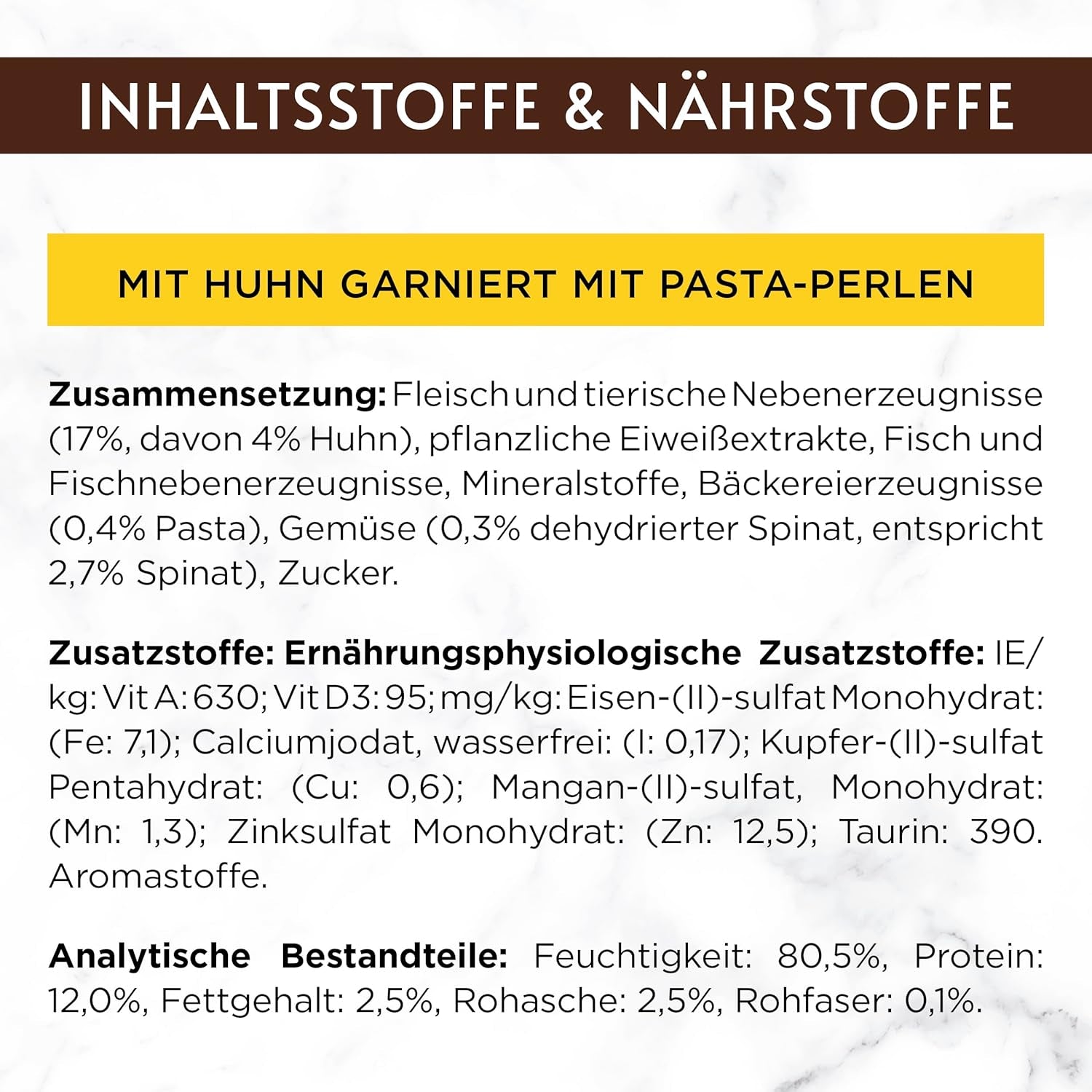 Hrană umedă pentru pisici Gourmet A la Carte cu pui, spanac și perle de paste, pachet de 26 (26 x 85g)