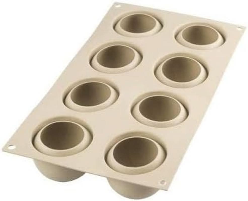 Silikomart, Moule pour gâteaux Tartufo en silicone, 8 Ports Simples, Ø 62 H 52 mm Cuisine Naty Shop