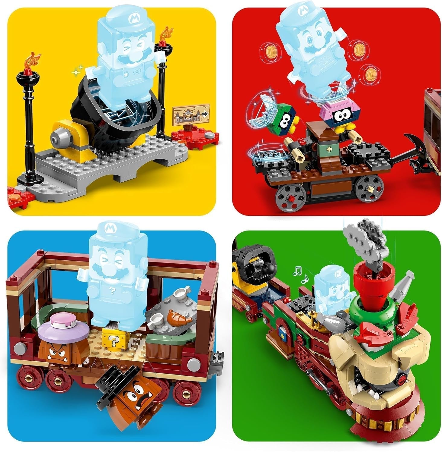 LEGO Super Mario Express Bowser Train Kids Adventure Playset avec Hammer Brother 2 Gumbas et 2 Paracrectures Nintendo Cadeau pour garçons filles joueurs 71437 Jeux de construction Besuche den LEGO-Store