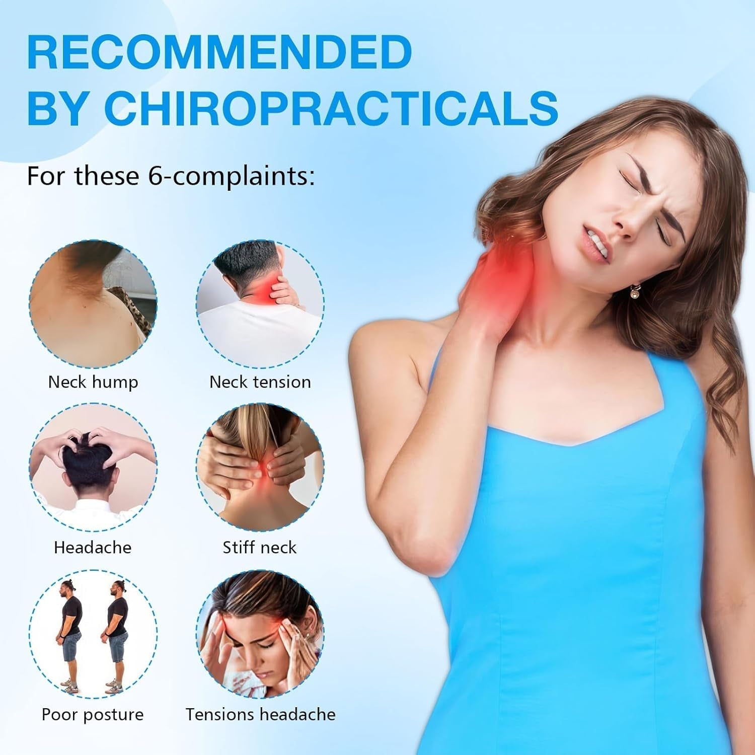 Civière de cou 2.0, Cloudy Neck Lefaya Civière de cou Vainqueur du test orthopédique Civière de cou pour soulager les douleurs cervicales Bosse de cou de qualité supérieure Nuage de cou corrige la posture (Bleu) Oreillers orthopédiques cervicaux Naty Shop