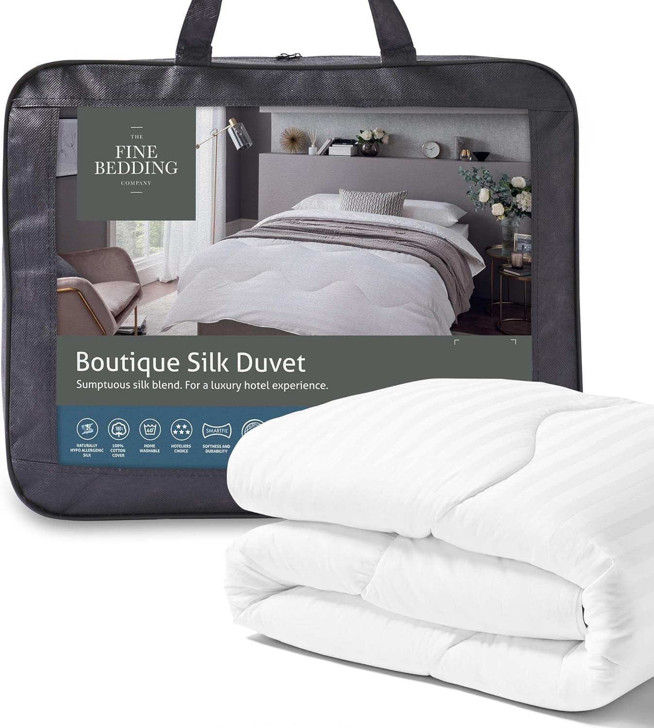 Boutique Couette en Soie Literie de Luxe Lavable en Machine (Lit Double 13,5 Tog) Naty Shop Couettes et Couettes Lit Double 13,5 Tog