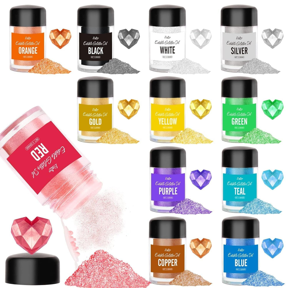 Paillettes comestibles, 10 grammes, différentes couleurs Glitter Naty Shop Set 12 couleurs