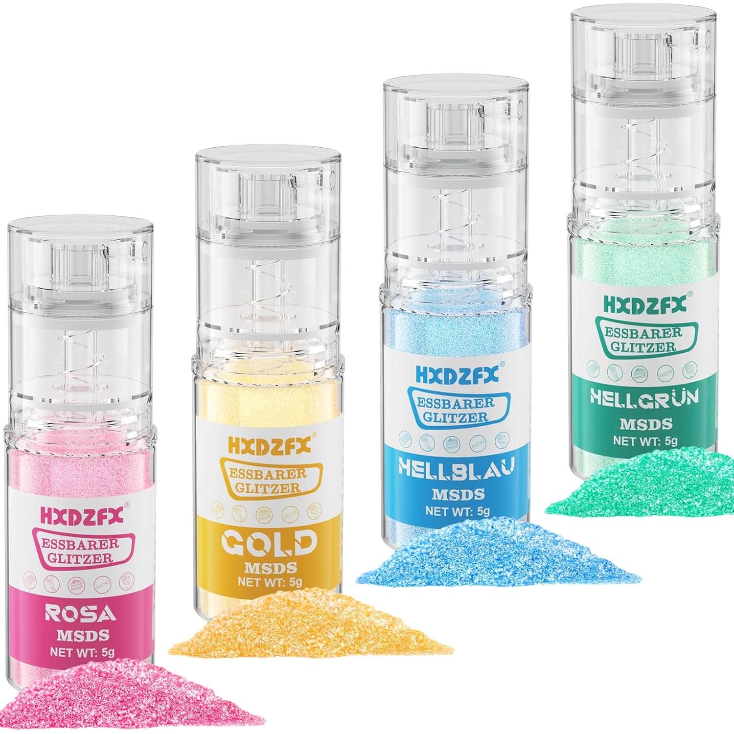 Set de paillettes comestibles, poudre, 3 grammes par couleur Naty Shop 4 x 3 grammes