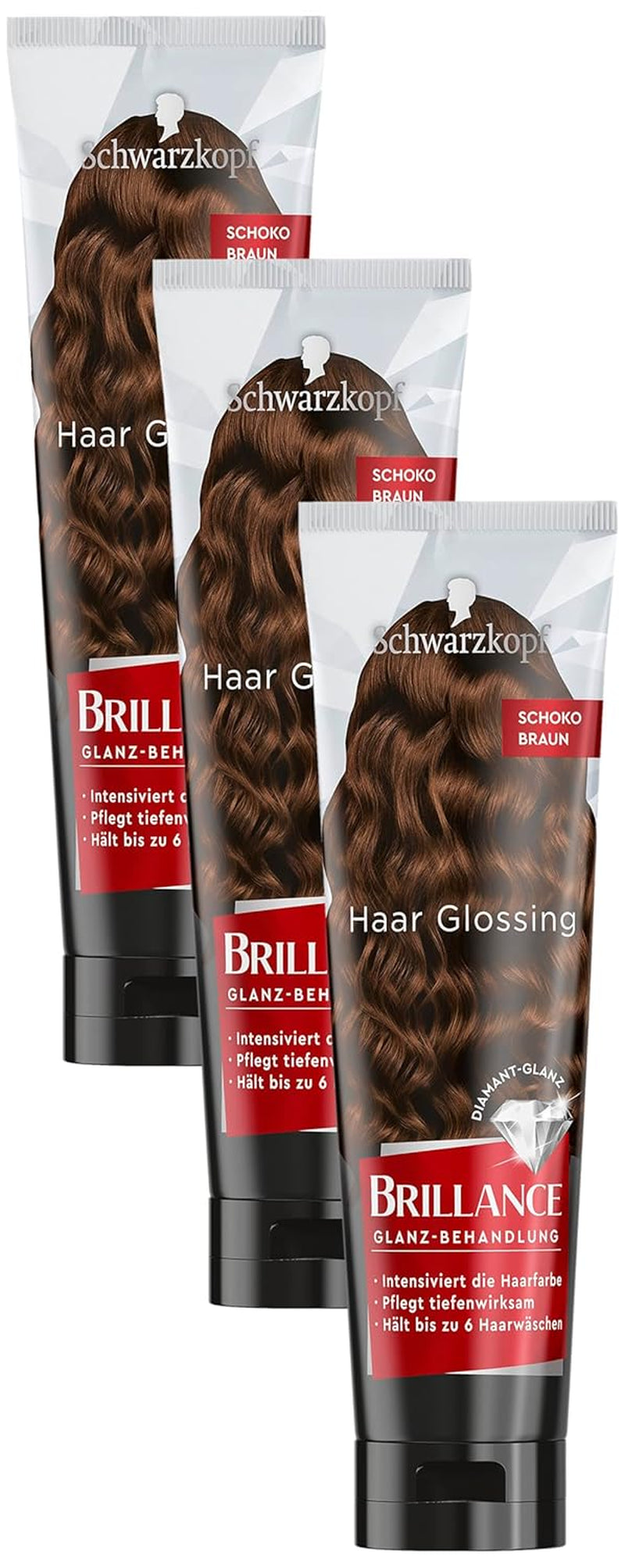 Brillance Shine Treatment, Hair Glossing Radiant Violet (150ml), nourrit et intensifie la couleur des cheveux, peut être utilisé comme masque capillaire, dure jusqu'à 6 lavages de cheveux Naty Shop Hair Dye Chocolate Brown 150.00 Ml (Pack de 3)