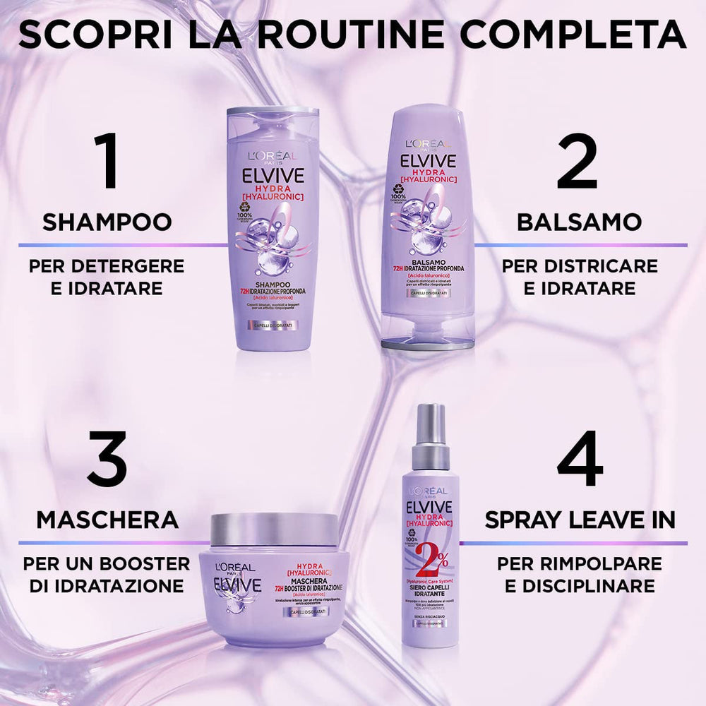 L'Or?al Paris Elvive Hydra Hyaluronic Maschera 72H Booster di Idratazione 300 ml Masque Capillaire Naty Shop