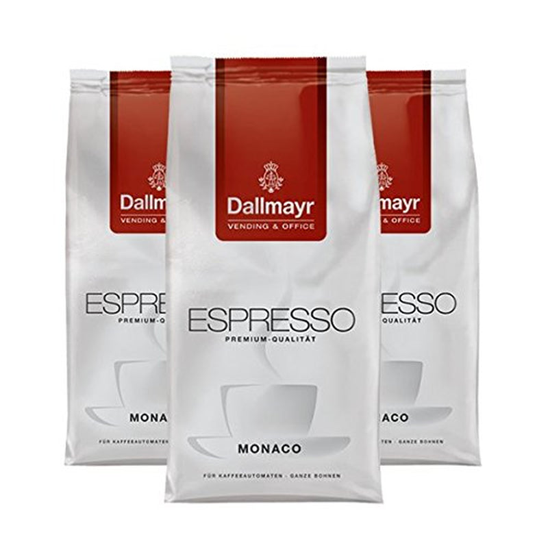 Espresso Monaco pentru automate și birou, boabe întregi, 1000g, pachet de 3