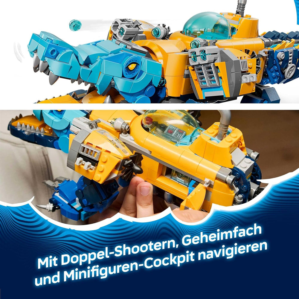 LEGO DREAMZzz 2in1 Krokodil-U-Boot - Spielzeug verwandelbar in Adler-U-Boot - inkl. 3 Minifiguren, 2 Spinnen und Einer sammelbaren blauen Schatz-Kreatur - Geschenk für Jungen ab 8 Jahren - 71512