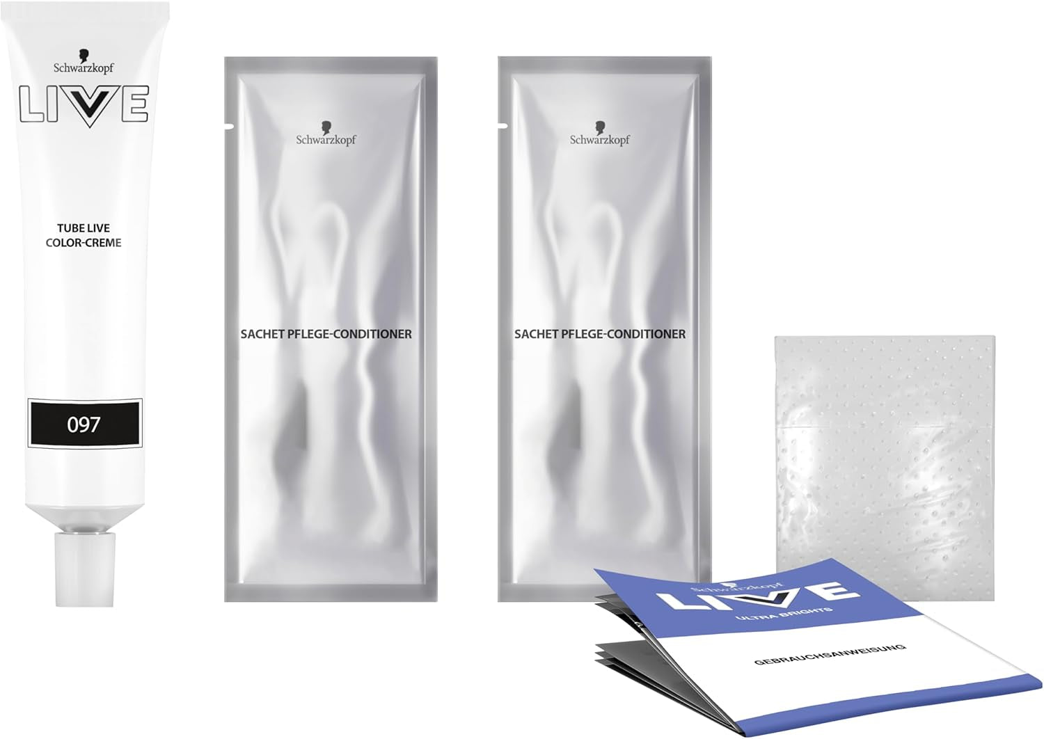 Schwarzkopf LIVE Ultra Brights Coloration Semi-Permanente 097 Sirène (3 x 80 ml), coloration pour résultats intenses ou couleurs pastel, résiste à 12-15 lavages, avec soin après-shampoing Coloration capillaire Naty Shop