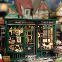 Magic Shop Maison de poupée avec housse anti-poussière, kit de meubles miniatures à monter soi-même, échelle 1:24, cadeau créatif pour enfants et adolescents, cadeau d'anniversaire