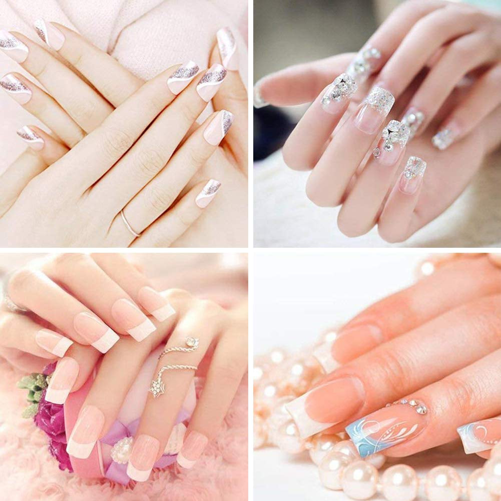 1000 pièces faux ongles 10 tailles pointes d'ongles naturels pointes d'ongles français artificiels pointes d'ongles artificiels faux ongles conseils boîte conseils d'art pour femmes filles