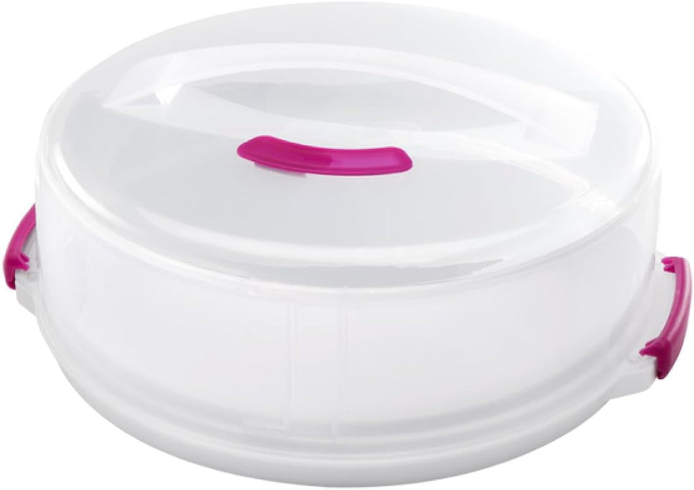 Boîte à gâteaux Metaltex, réglable en hauteur, polypropylène, blanc/transparent, ⌀ 30 cm, réglable en hauteur 8 et 15 cm Boîtes de conservation alimentaire Naty Shop 30 X 30 X 15 Cm