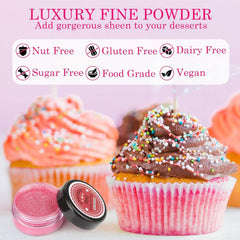 Paillettes comestibles, Lot de 4 ou 6 nuances de couleurs, 4 grammes par produit Glitter Naty Shop