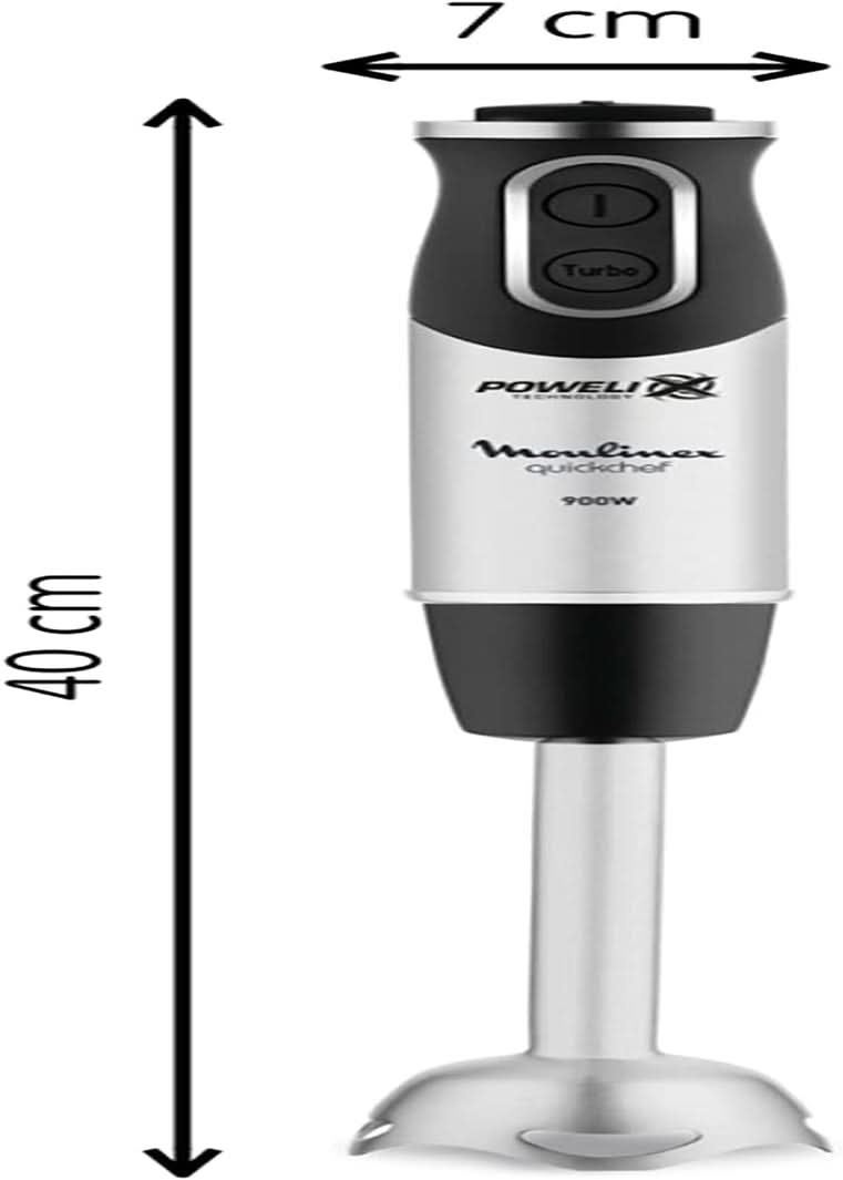 DD6558 DD655810 Quickchef Mélangeur 3-en-1, technologie Powelix, 3 Zubehörteile, Edelstahl, Stahl/Schwarz Kitchen Naty Shop