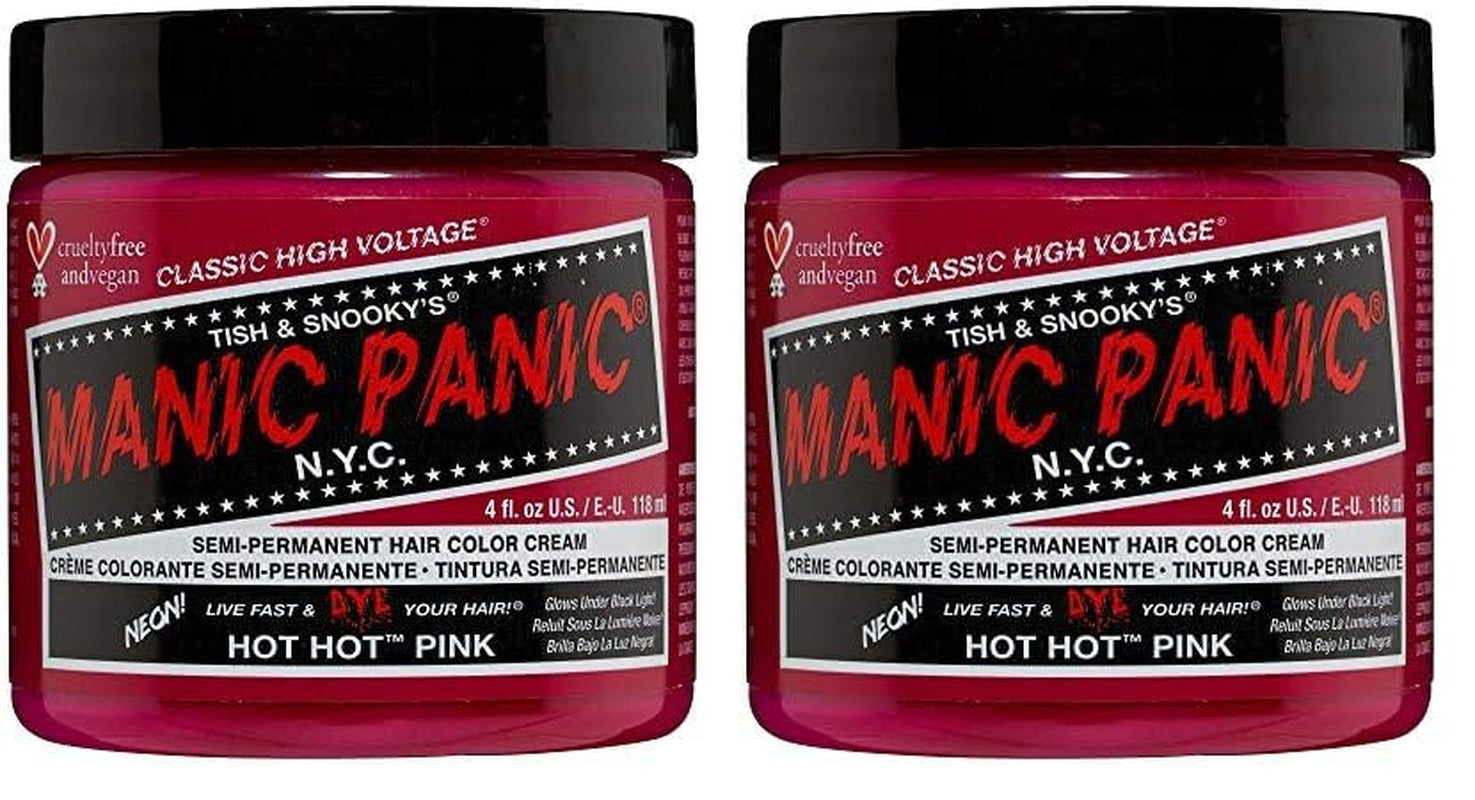 Manic Panic Hot Hot Pink Classic Cream Vegan Cruelty Free Teinture Capillaire Semi Permanente 118 ml Naty Shop Teinture Capillaire Hot Hot Pink 118 Ml (2 Pack)