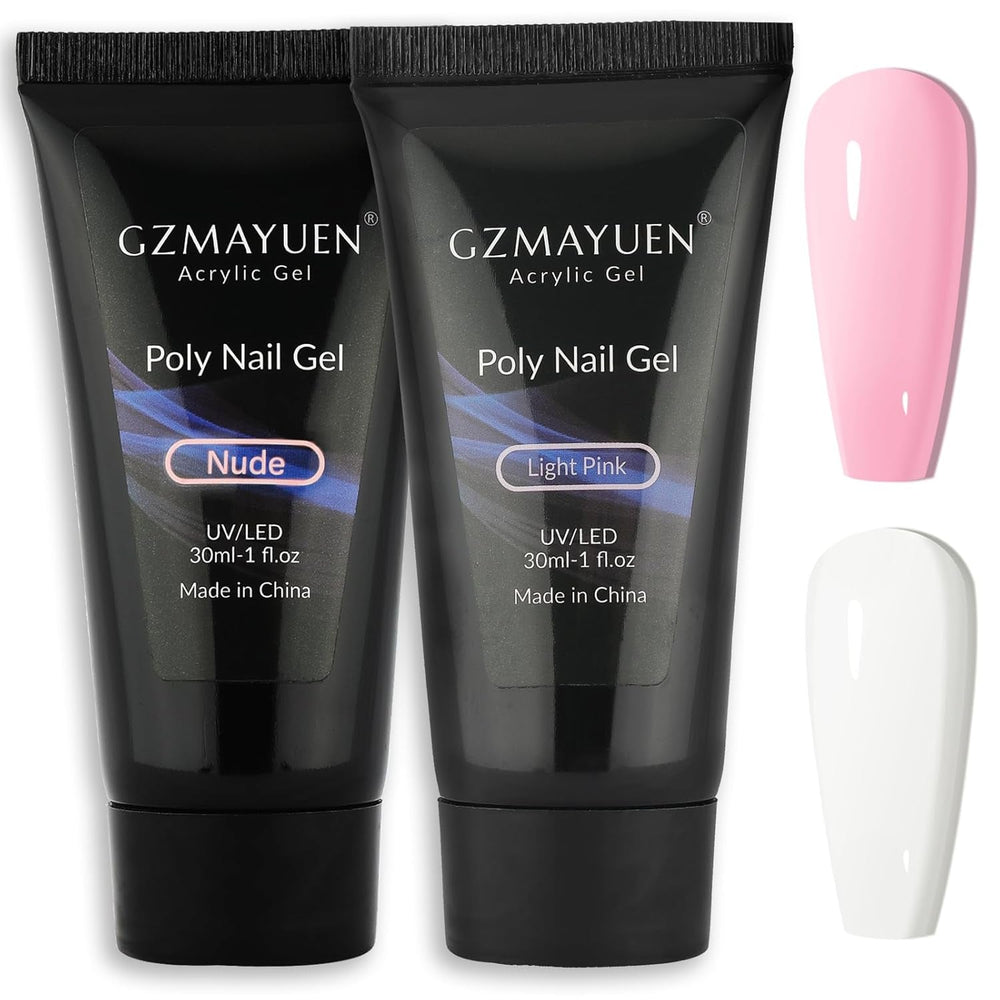GZMAYUEN Poly Nail Gliding Solution 30 ml * 2 Gel d'extension d'ongle liquide Poly Extension Gel - Solution de glisse facile à faire soi-même avec brosse