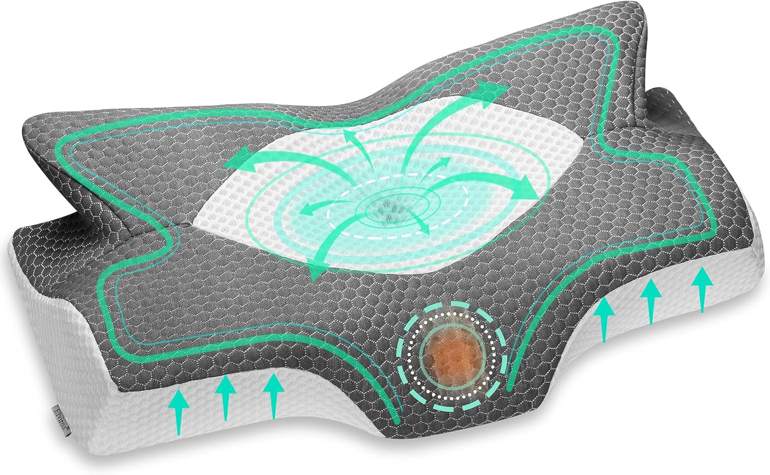 Elviros Oreiller Orthopédique en Mousse à Mémoire de Forme Curseur Latéral Oreiller de Soutien du Cou Oreiller pour Douleurs Cervicales Oreiller de Couchage Ergonomique pour Douleurs au Cou et aux Épaules 64 X 12,5/10,5 X 38 Cm Oreillers Orthopédiques Cervicaux Naty Shop Gris Foncé 54 X 11/9 X 33 Cm