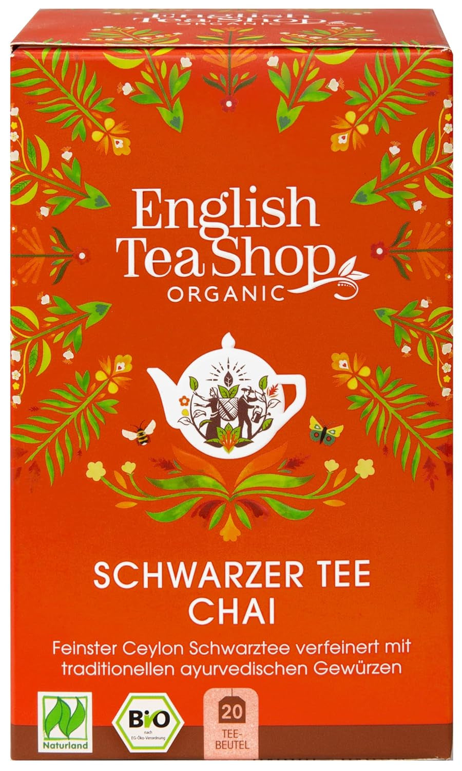 ETS - Thé Noir Chai, Naturland BIO, 20 Sachets de Thé (Pack de 2)
