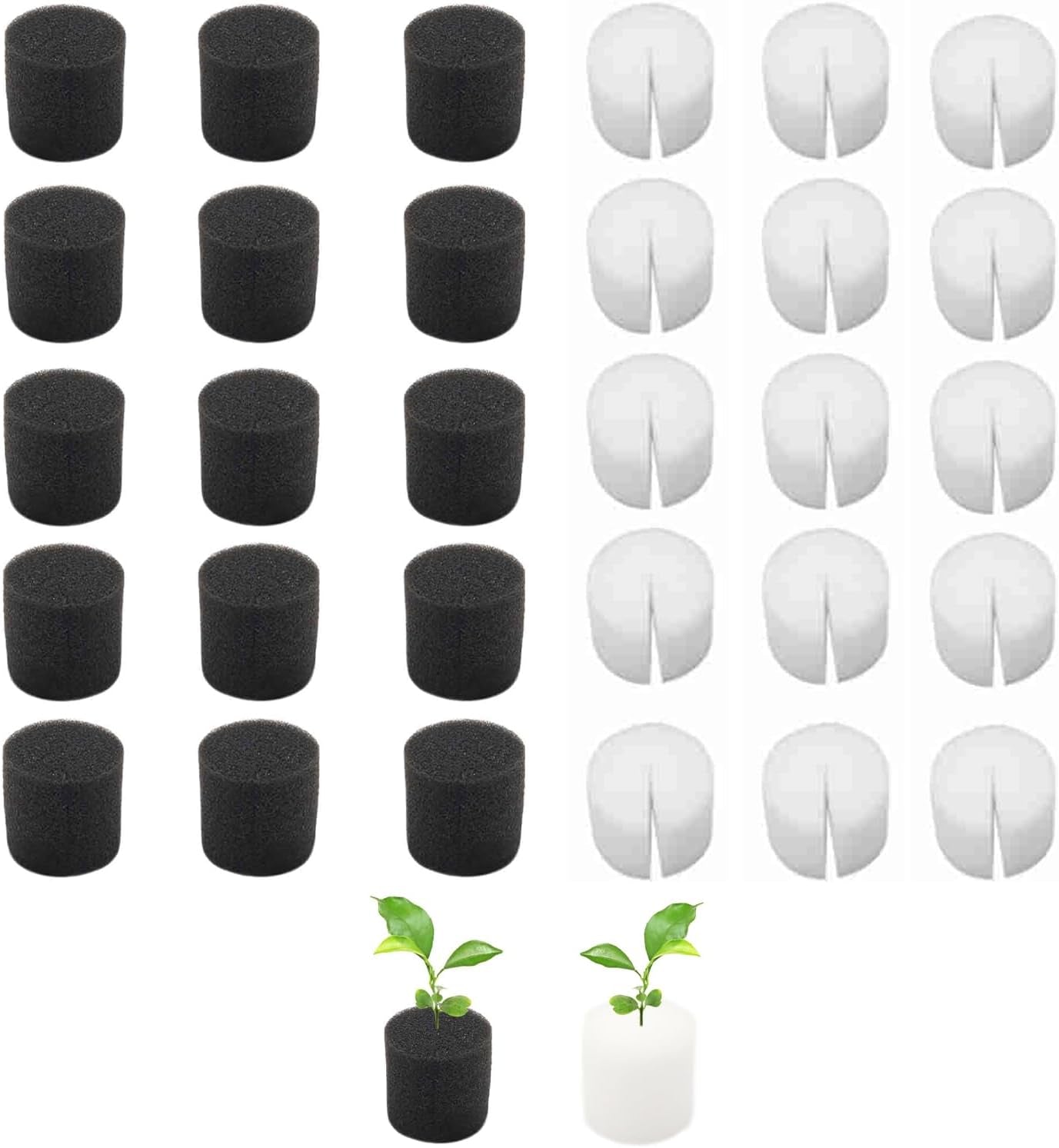 50 pièces 32*30mm éponges hydroponiques propagation de la laine de roche système hydroponique bloc d'éponge de propagation éponges de semis système hydroponique de serre pour la culture de semis de légumes et de fleurs