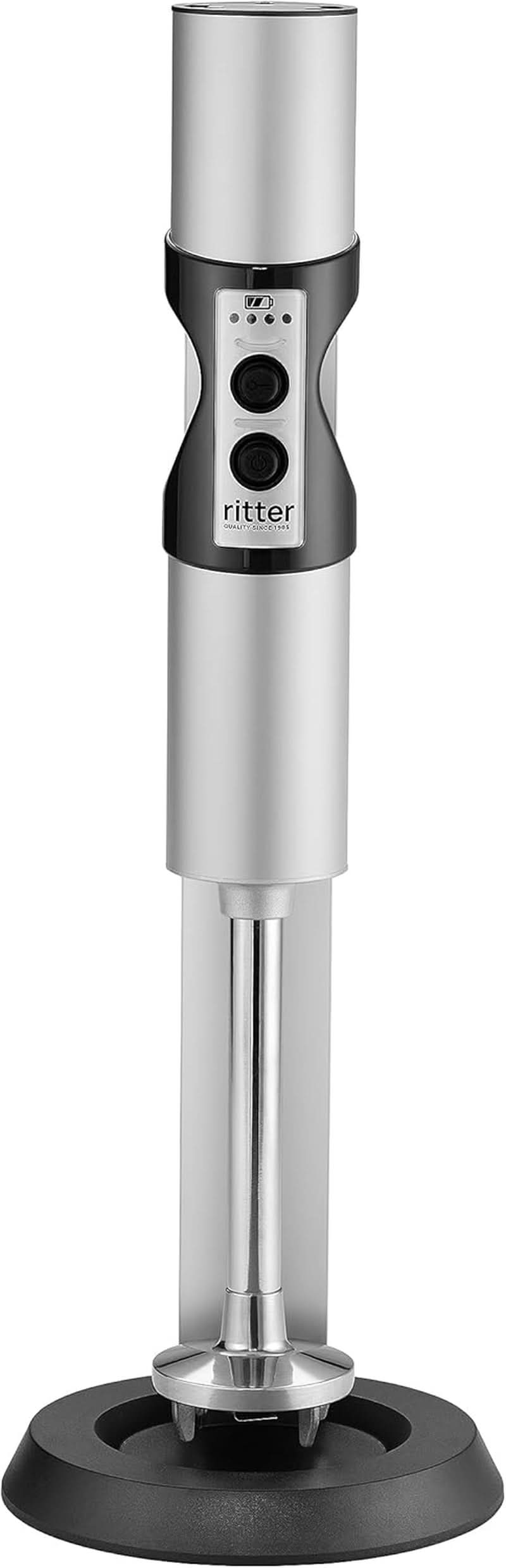 Ritter Stilo 7 plus Kabelloser Stabmixer, Pürierstab Mit Akku Aus Vollmetall, Made in Germany, Silber Bucatarie Naty Shop Stilo 7