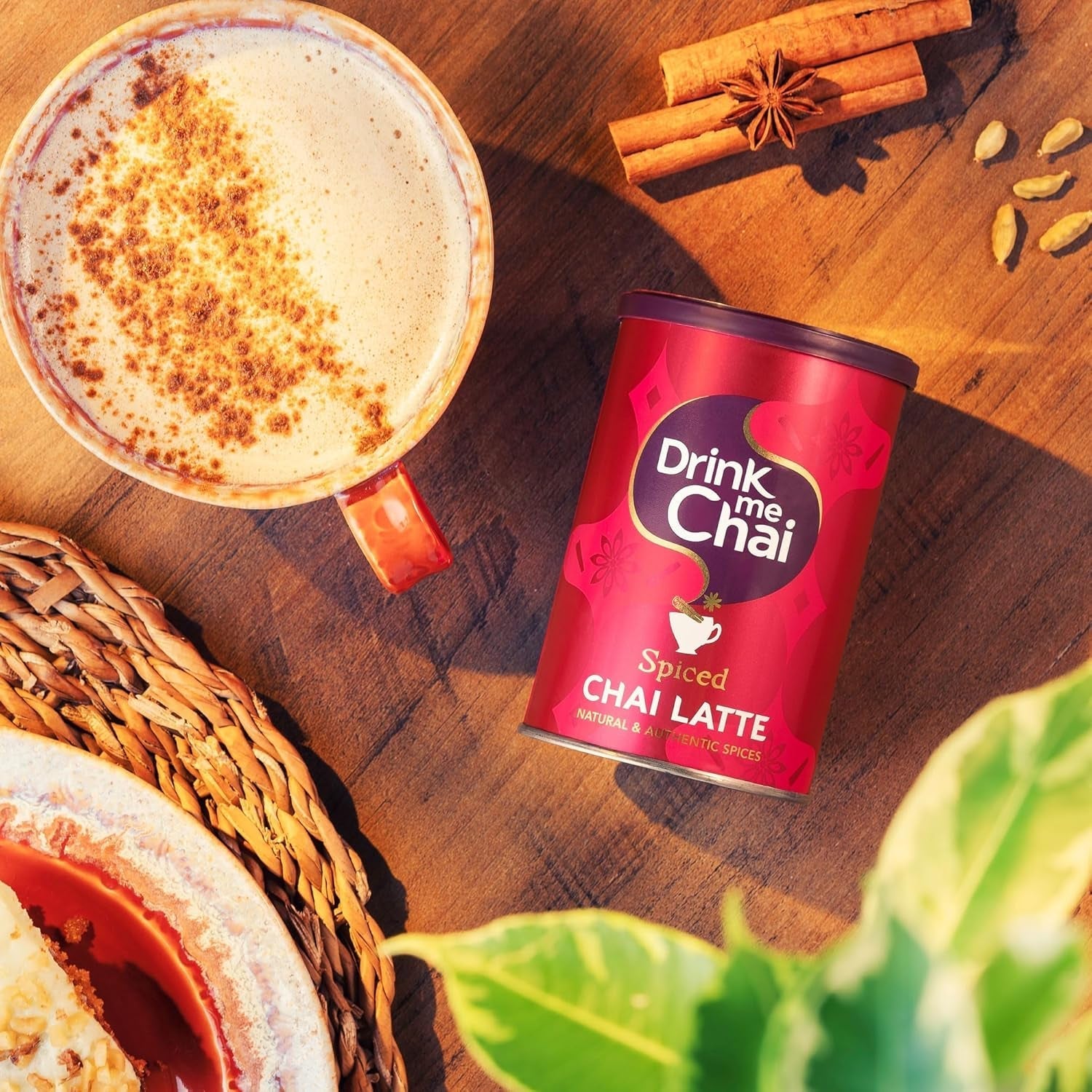 Drink Me Chai Chai Latte épicé 250 g (lot de 1) – Il suffit d'ajouter de l'eau en poudre Chai Latte (16 portions)