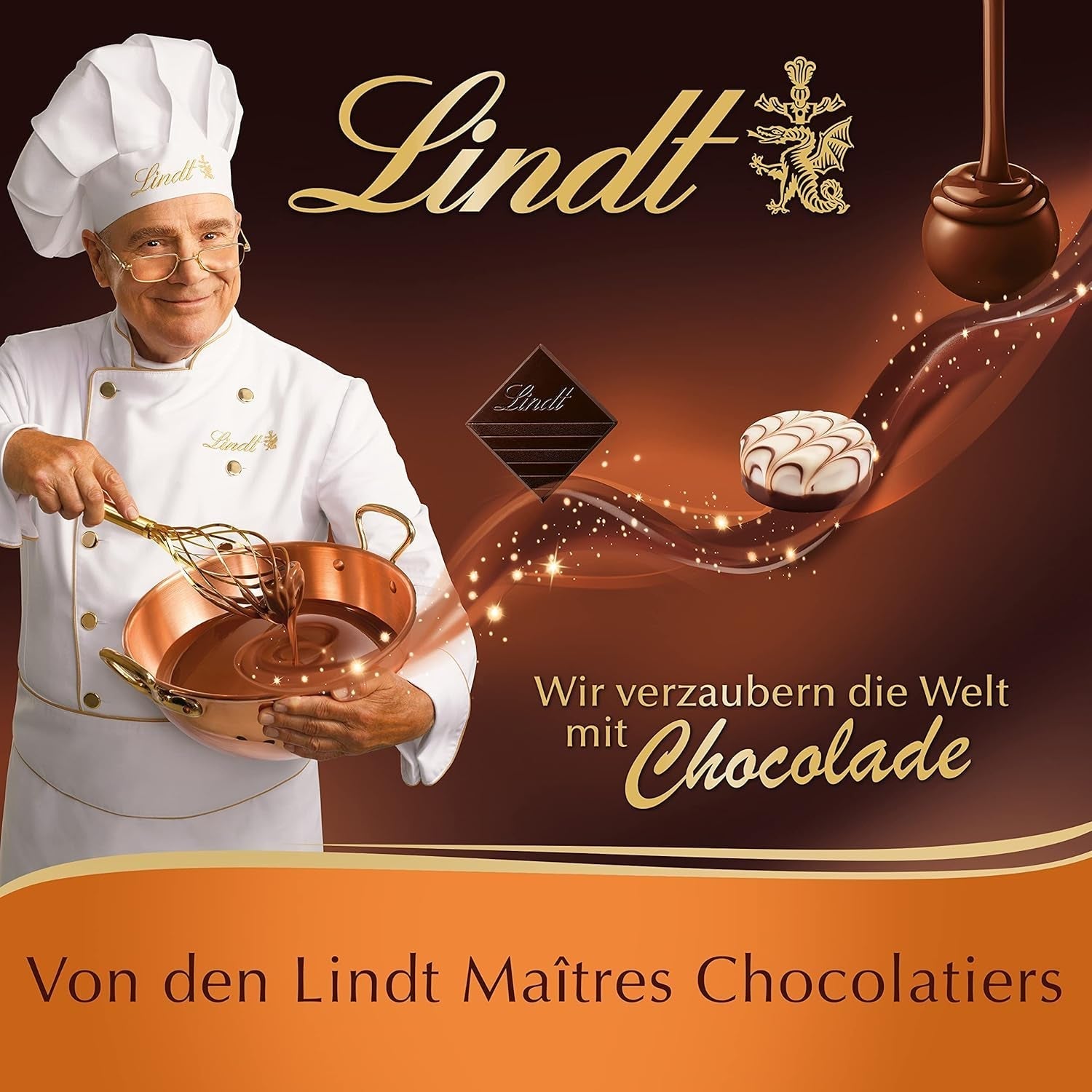 Chocolat Lindt - GLASUR Vollmilch | 10X200G | Vollmilch Glasur Für Einen Feinen Überzug Bei Kuchen, Torten, Gebäck or Eis | VERRE | Retour | Schokoladengeschenk Glaçures et Décor Naty Shop